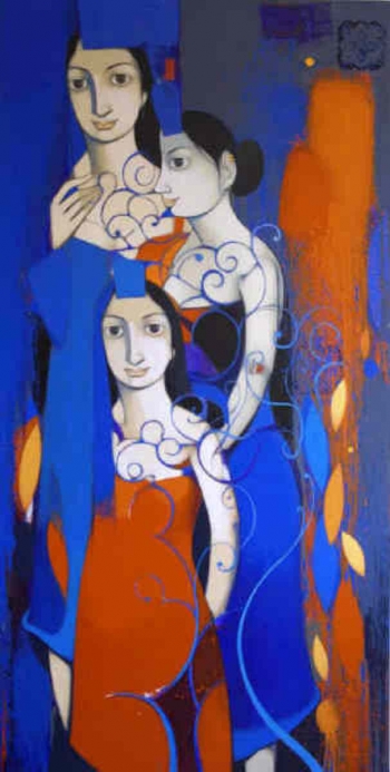 Acrylic on canvas painting titled All my Sisters