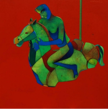 Acrylic on Canvas painting titled Inseparable Companions