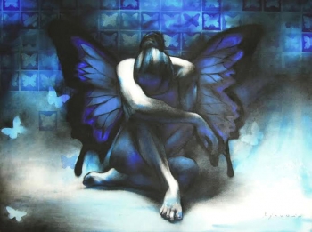 Acrylic on paper painting titled The dancer