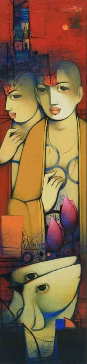 Acrylic on Canvas painting titled Family III