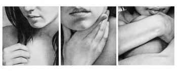 Charcoal on Paper painting titled Woman I- III