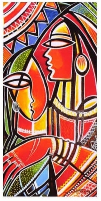 Acrylic on canvas painting titled For each other